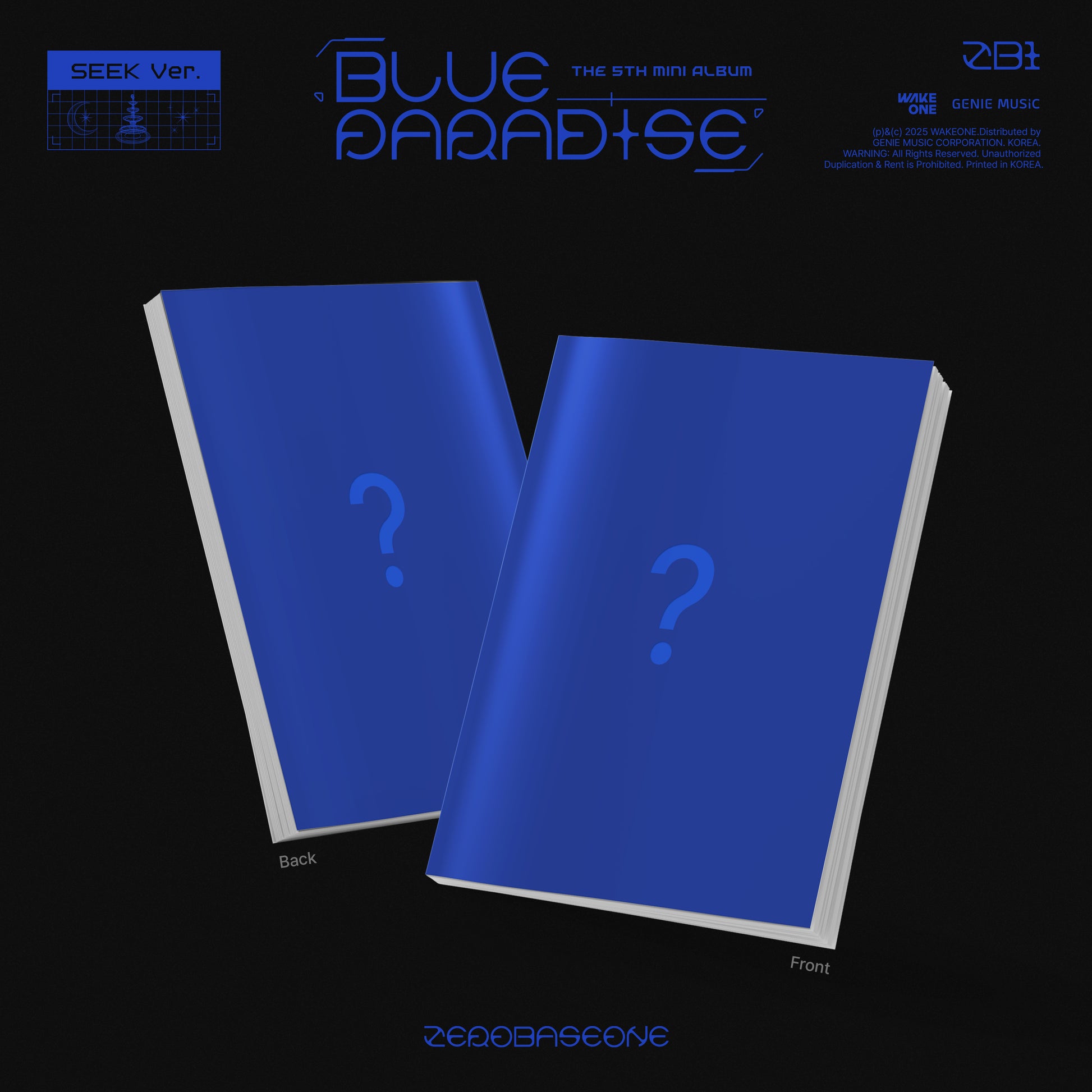 ZEROBASEONE (ZB1) 5TH MINI ALBUM 'BLUE PARADISE' SEEK VERSION COVER