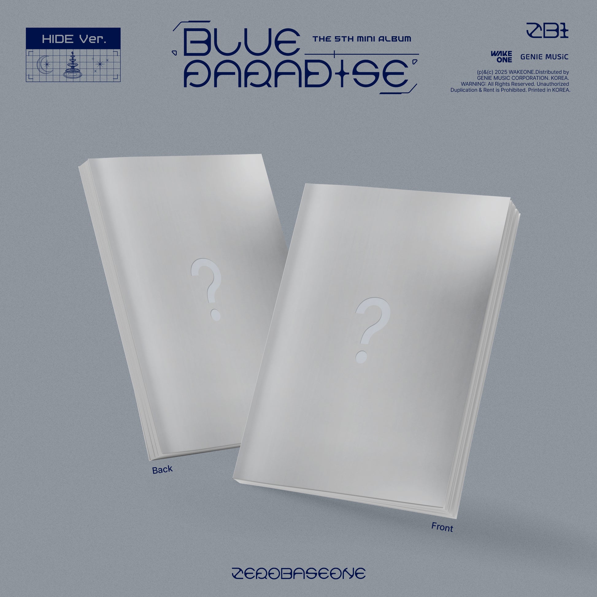 ZEROBASEONE (ZB1) 5TH MINI ALBUM 'BLUE PARADISE' HIDE VERSION COVER