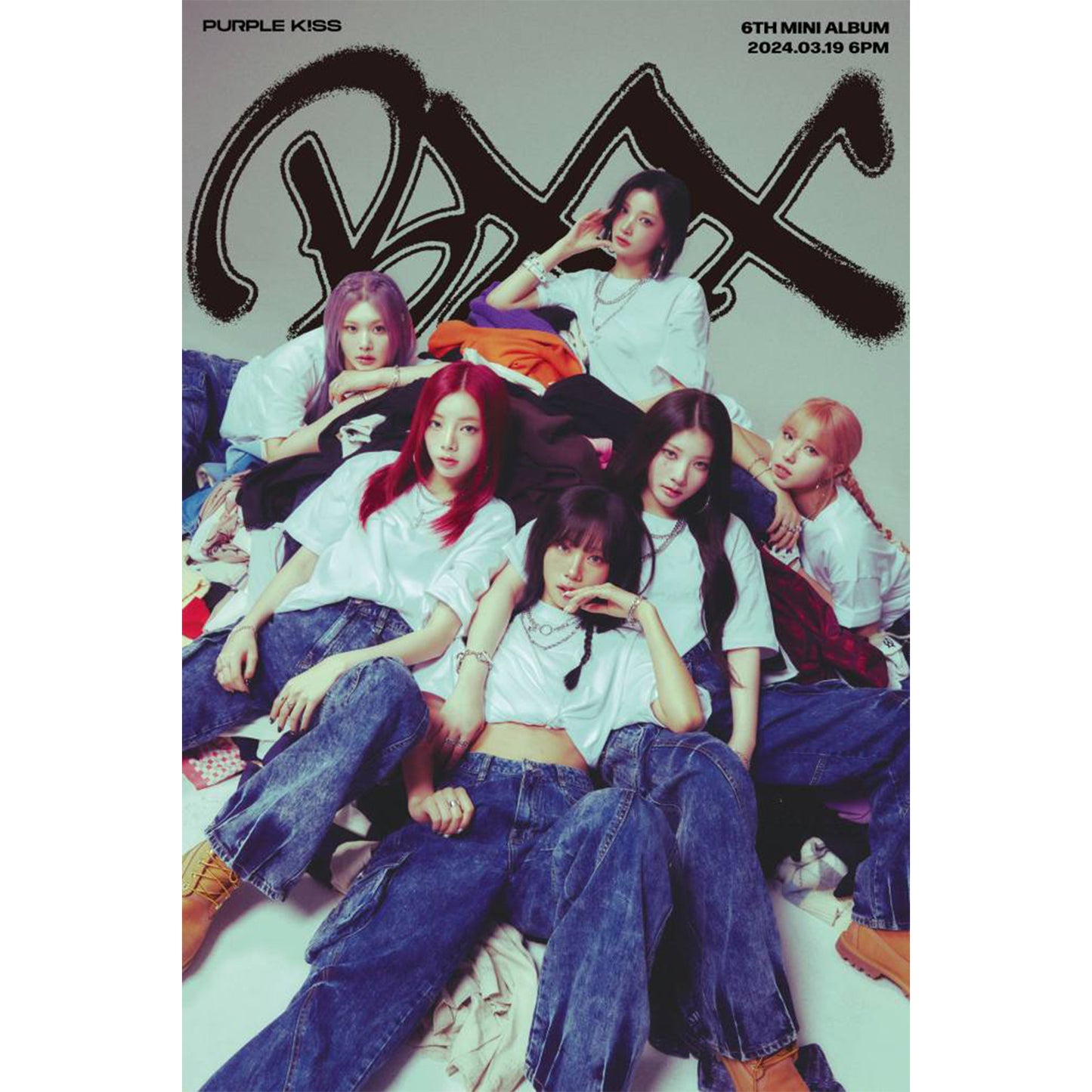 PURPLE KISS 6TH MINI ALBUM 'BXX' POSTER ONLY 2 VERSION COVER