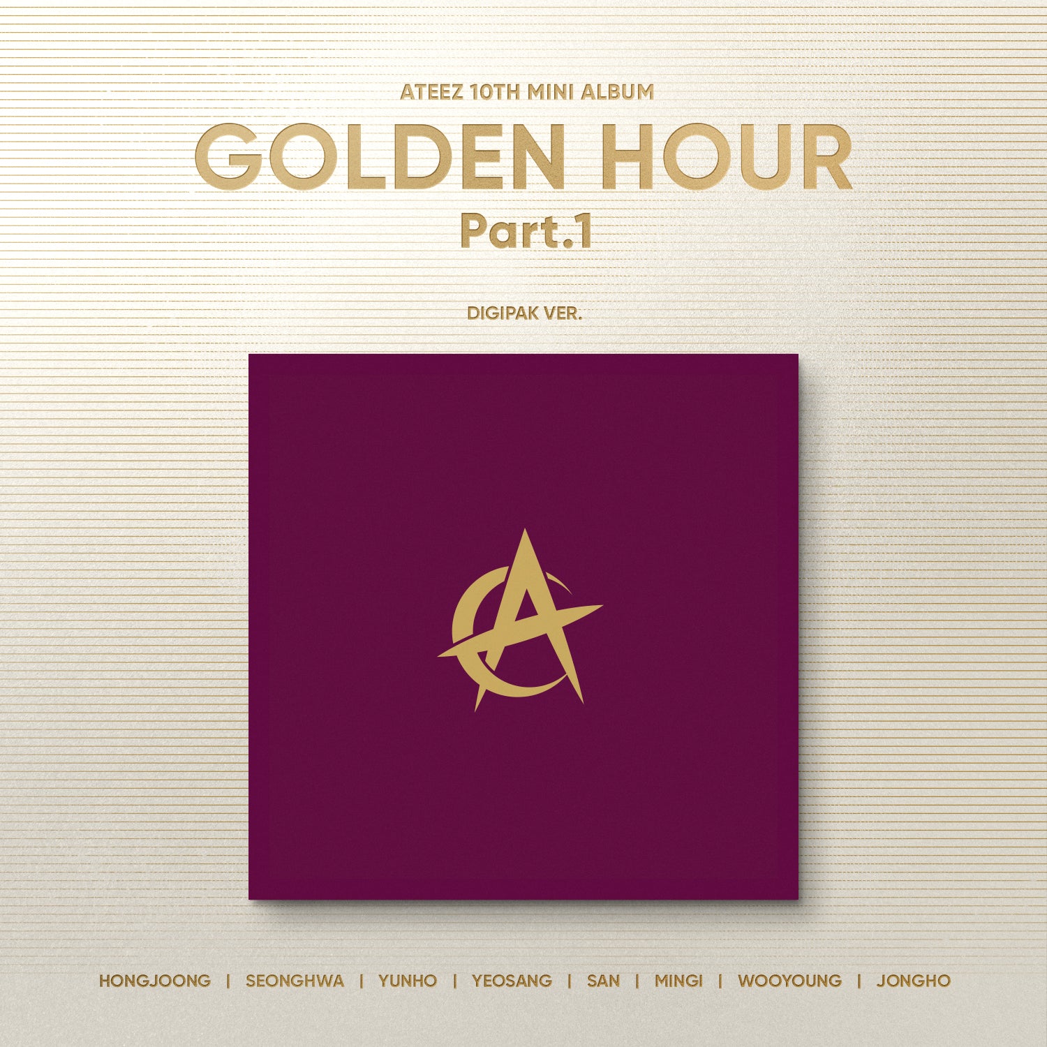 ATEEZ 1OTH MINI ALBUM 'GOLDEN HOUR : PART.1' (DIGIPACK) COVER