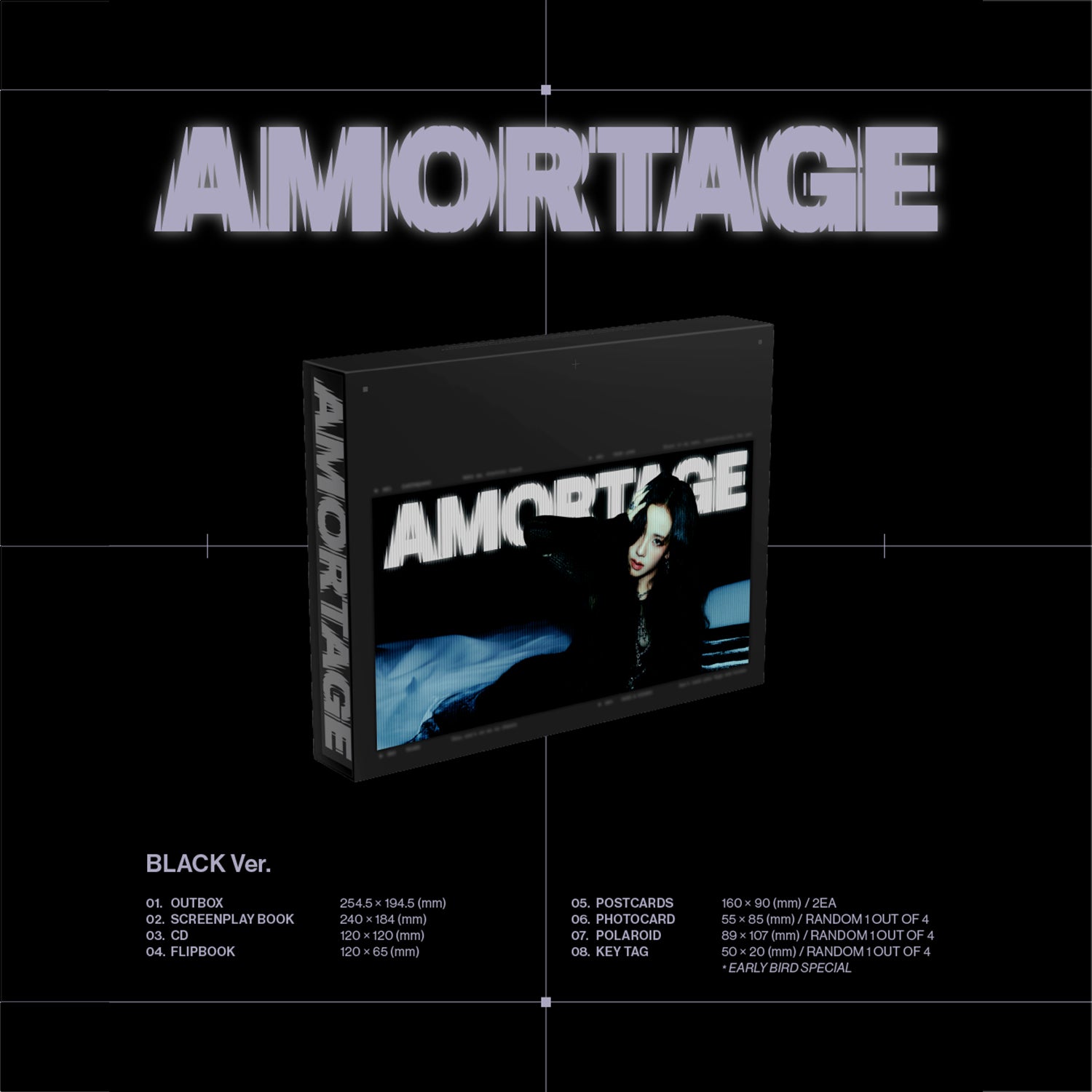 JISOO MINI ALBUM 'AMORTAGE' BLACK VERSION COVER