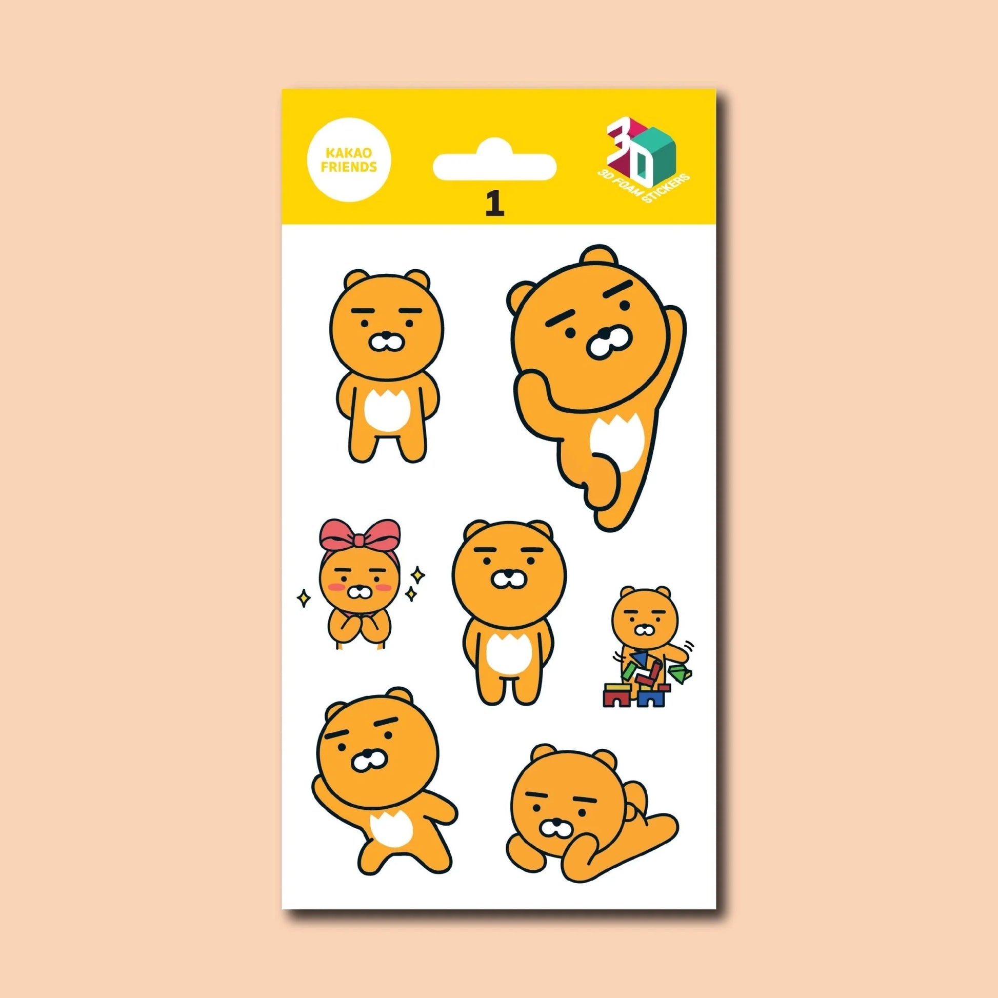 KAKAO FRIENDS 3D STICKERS IRON ON DECALS PATCHES STICKERS 01