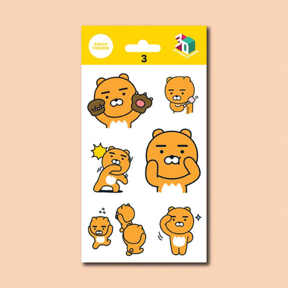 KAKAO FRIENDS 3D STICKERS IRON ON DECALS PATCHES STICKERS 03