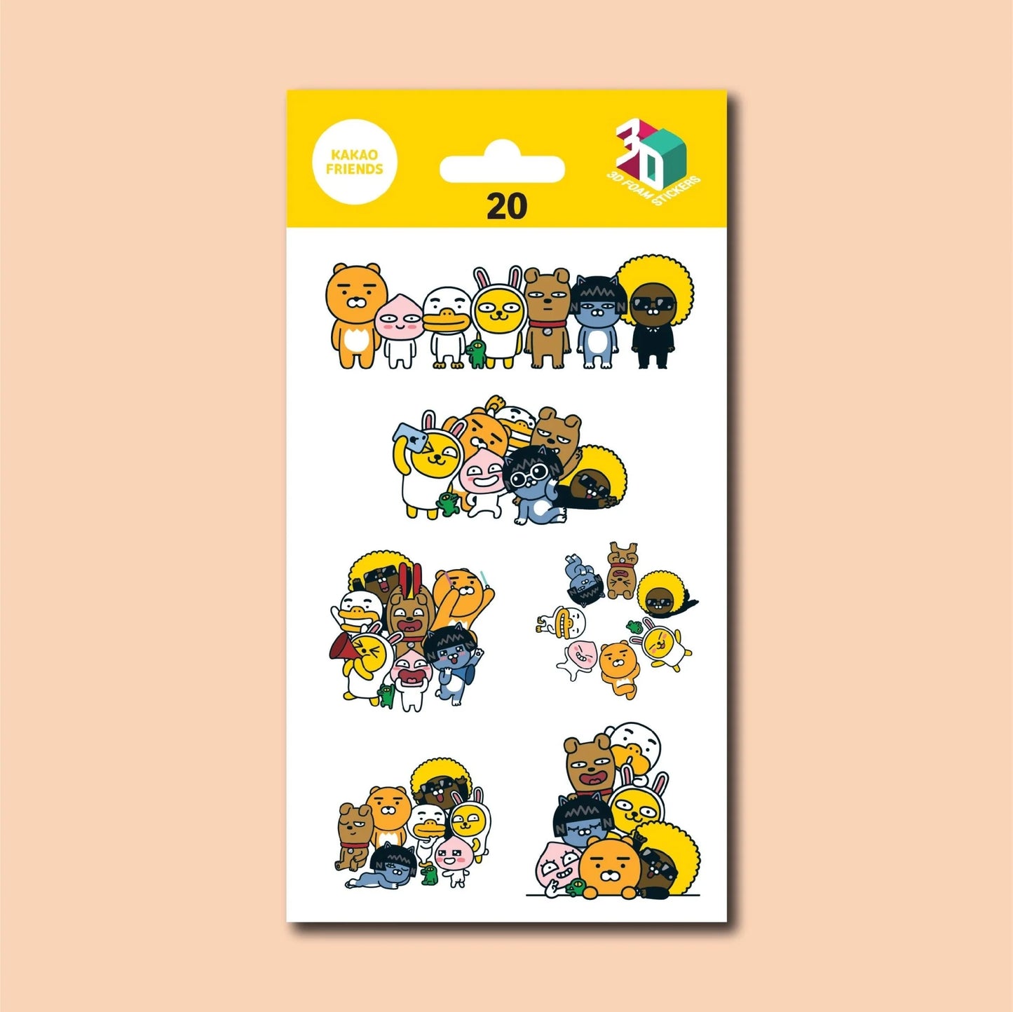 KAKAO FRIENDS 3D STICKERS IRON ON DECALS PATCHES STICKERS 20