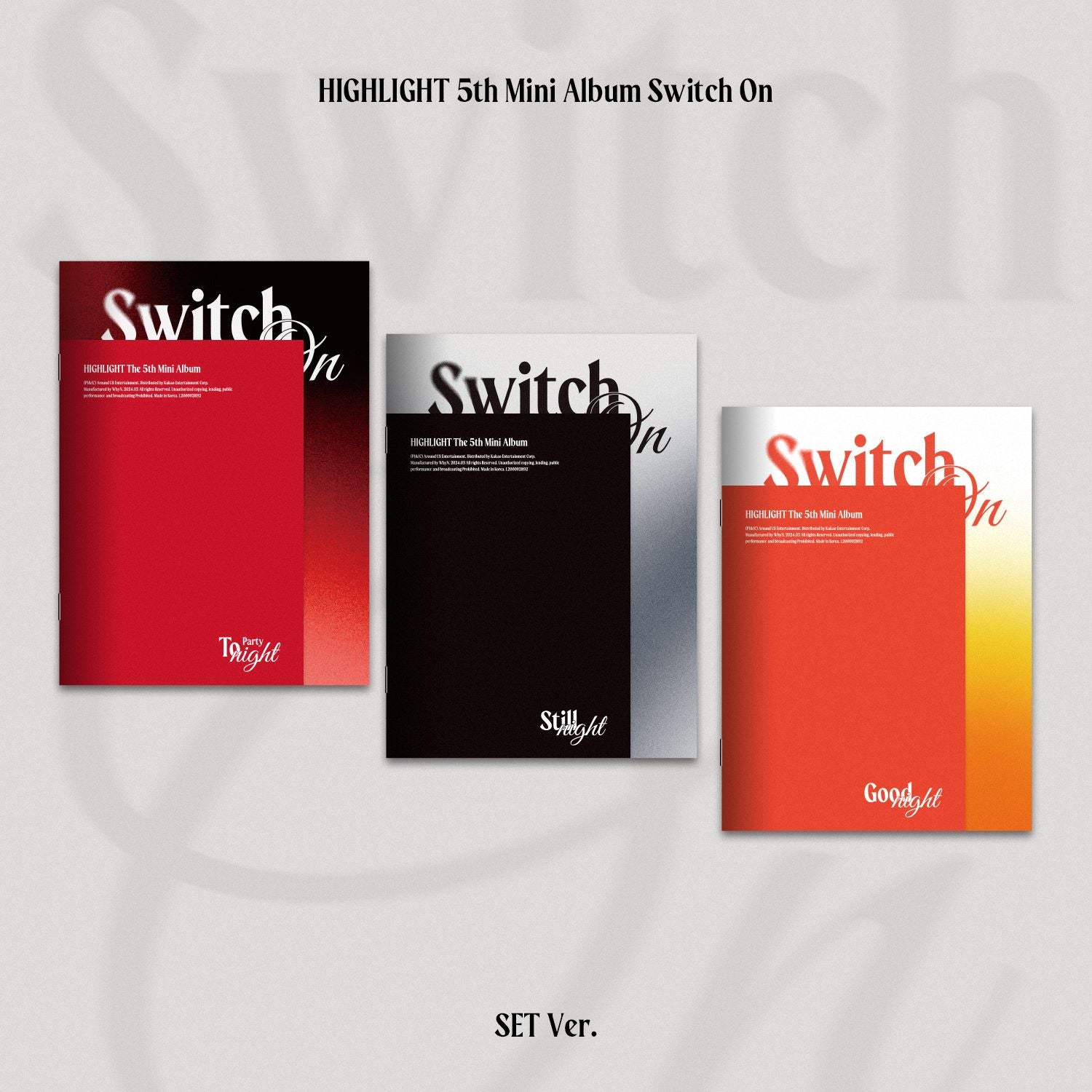 HIGHLIGHT 5TH MINI ALBUM 'SWITCH ON' SET COVER