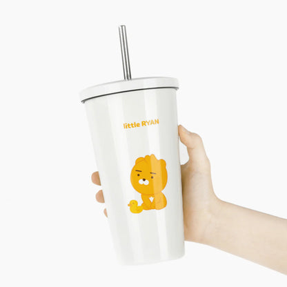 LITTLE FRIENDS STAINLESS STEEL TUMBLER WITH LID & STRAW - KPOP REPUBLIC