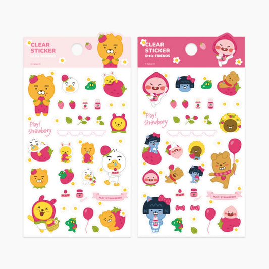 LITTLE FRIENDS STRAWBERRY CLEAR STICKER PACK SET