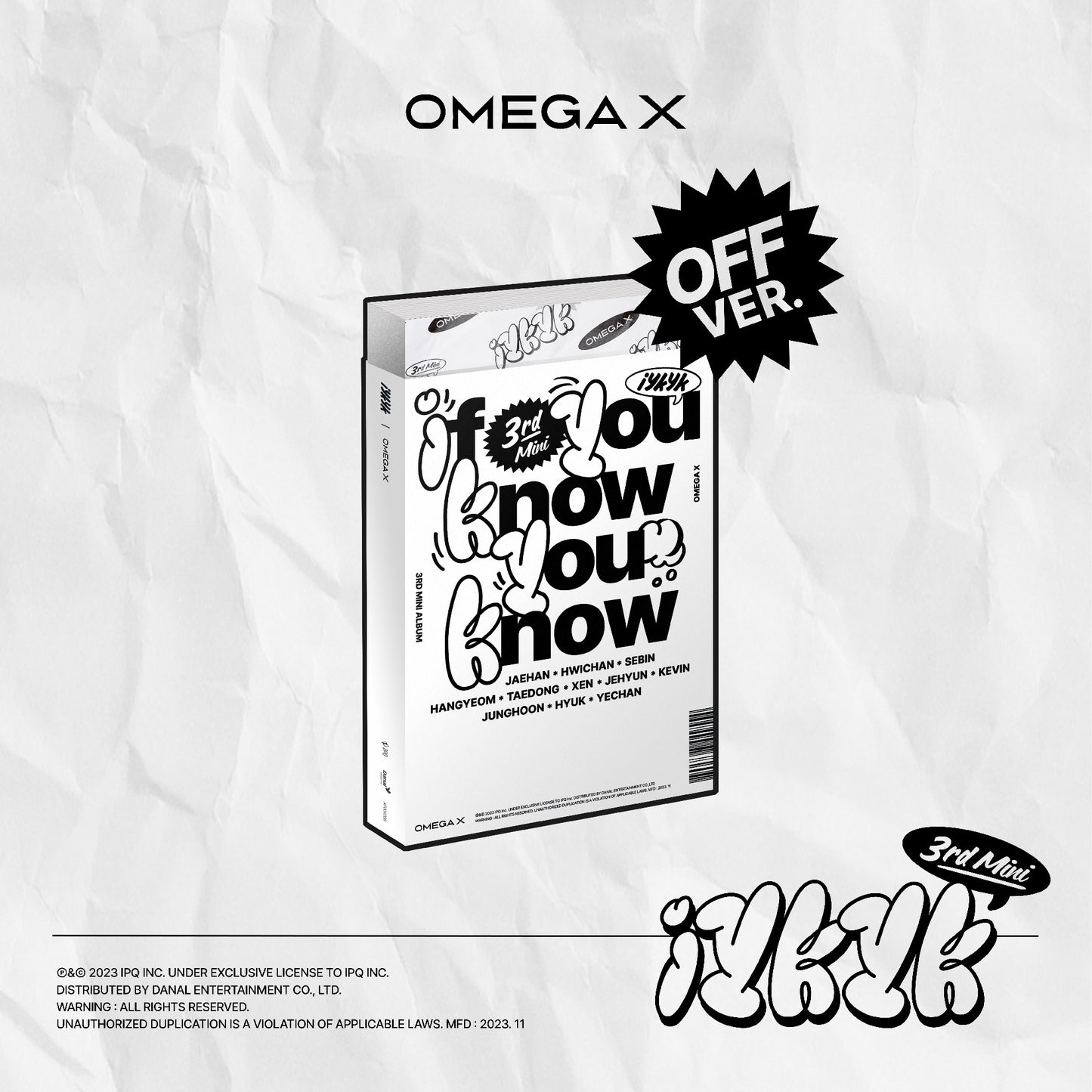 OMEGA X 3RD MINI ALBUM 'IYKYK' OFF VERSION COVER