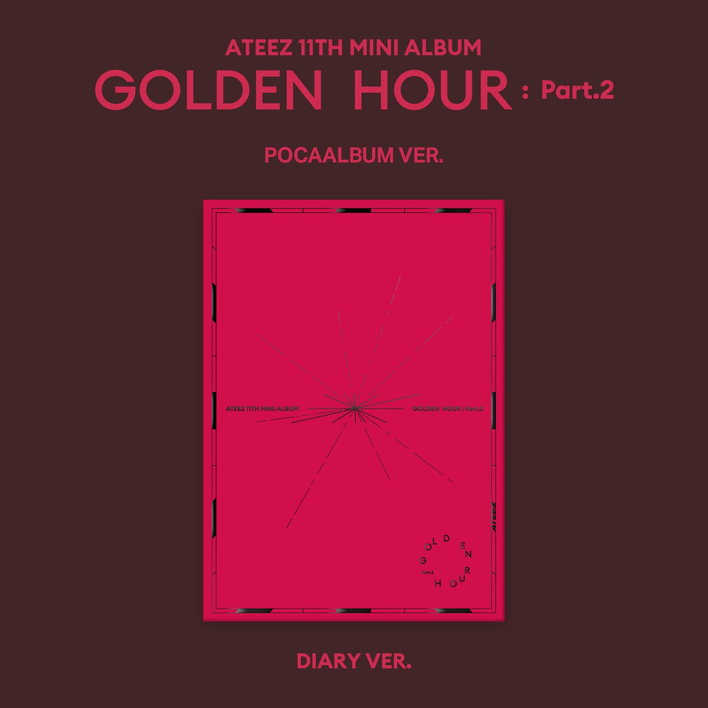 ATEEZ 11TH MINI ALBUM 'GOLDEN HOUR : PART.2' (POCA) DIARY VERSION COVER