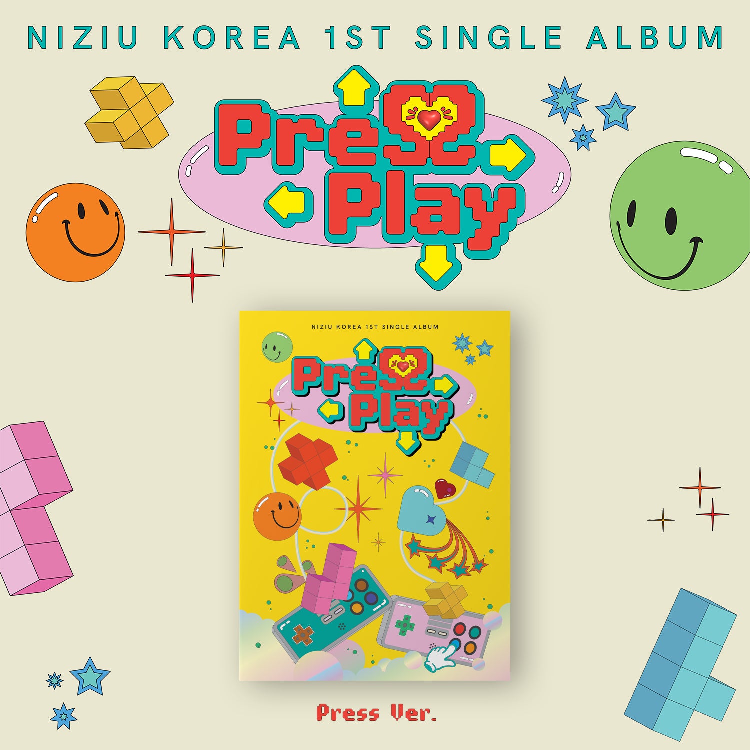 NIZIU 1ST SINGLE ALBUM 'PRESS PLAY' PRESS VERSION COVER