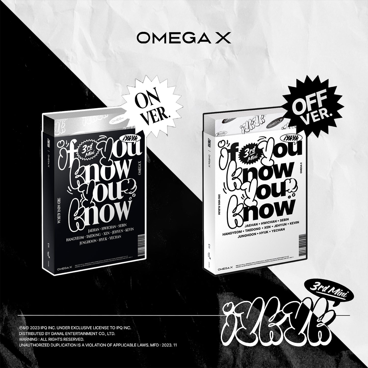 OMEGA X 3RD MINI ALBUM 'IYKYK' SET COVER