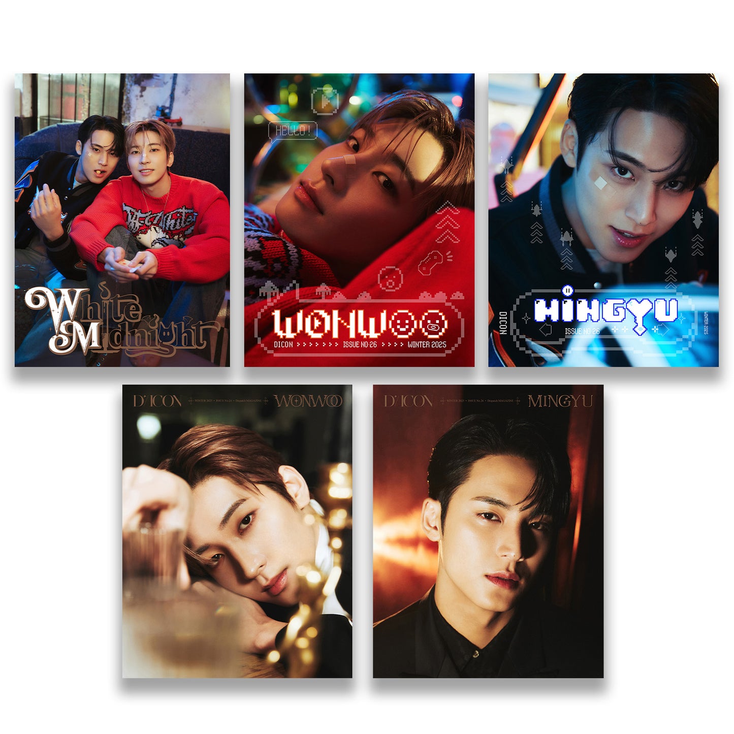 WONWOO, MINGYU DICON 'ISSUE N°26 WONWOO, MINGYU : WHITE MIDNIGHT' SET COVER