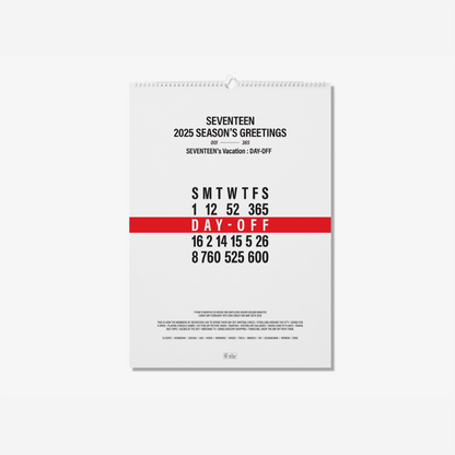 SEVENTEEN 2025 SEASON'S GREETINGS WALL CALENDAR VERSION COVER