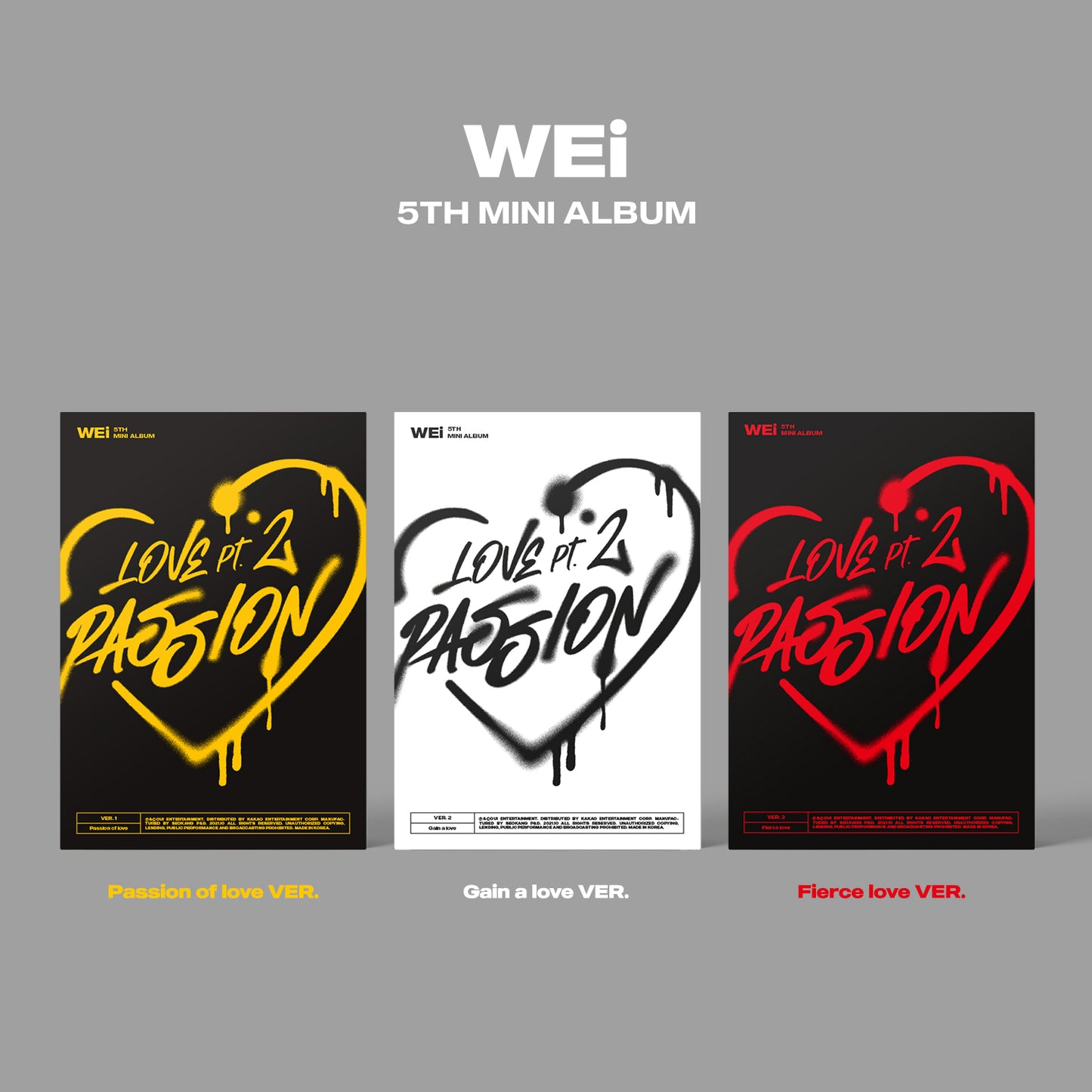 WEI 5TH MINI ALBUM 'LOVE PT.2 : PASSION' SET COVER