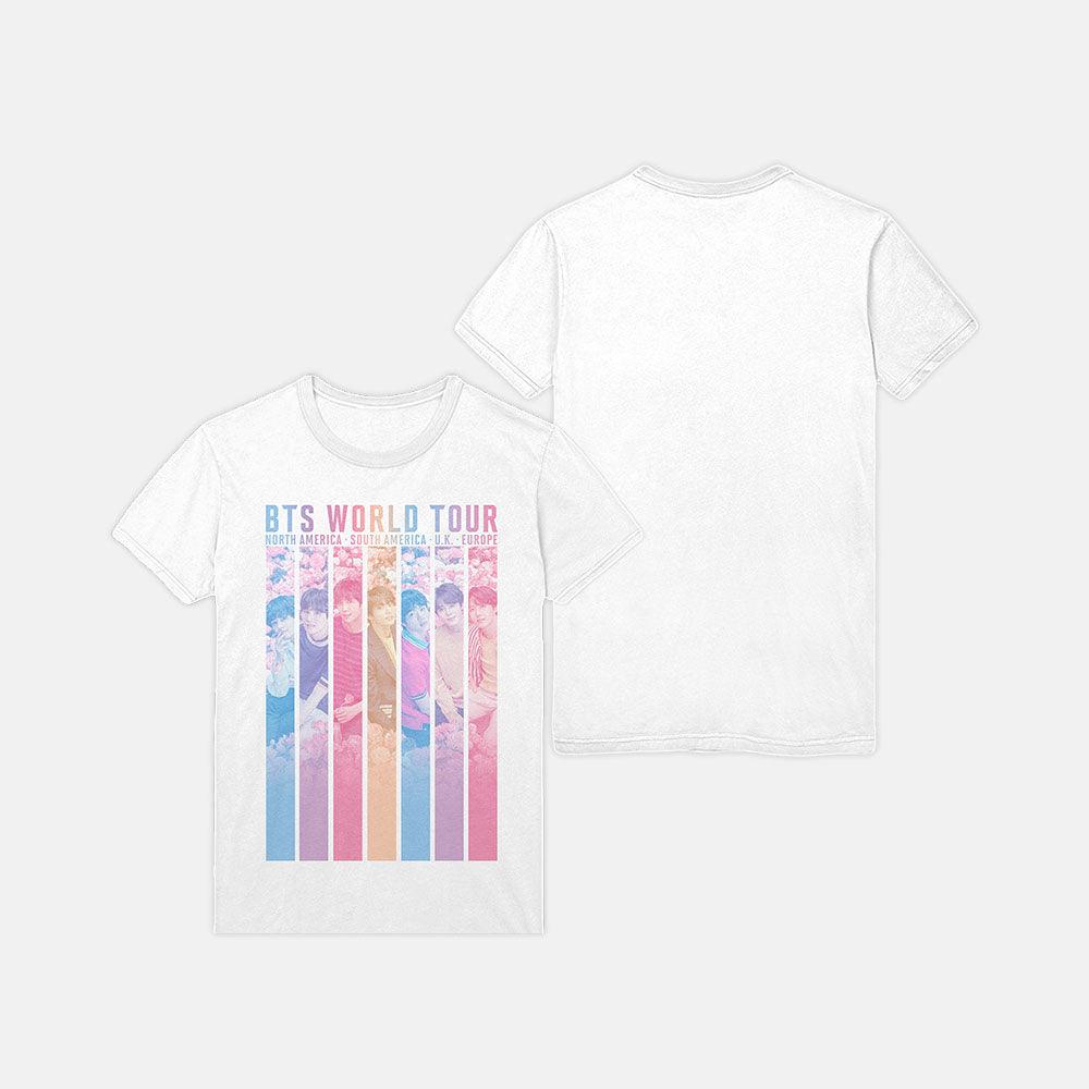 BTS 'SPEAK YOURSELF WORLD TOUR' OFFICIAL T-SHIRT (PASTEL RAINBOW_WHITE)