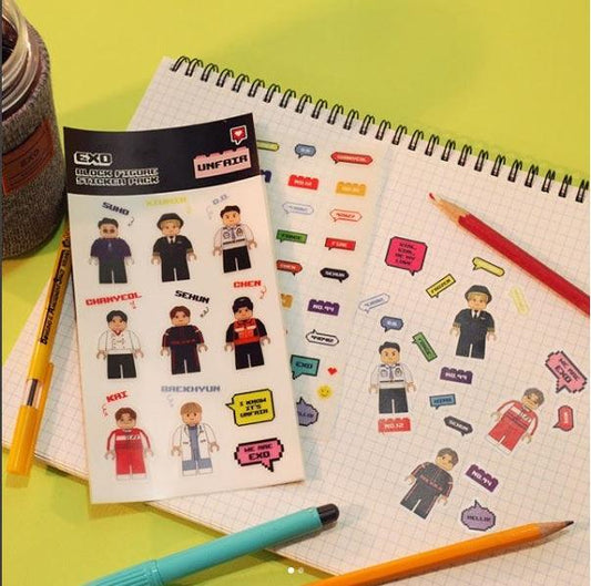 EXO 'UNFAIR BLOCK FIGURE STICKER PACK' - KPOP REPUBLIC